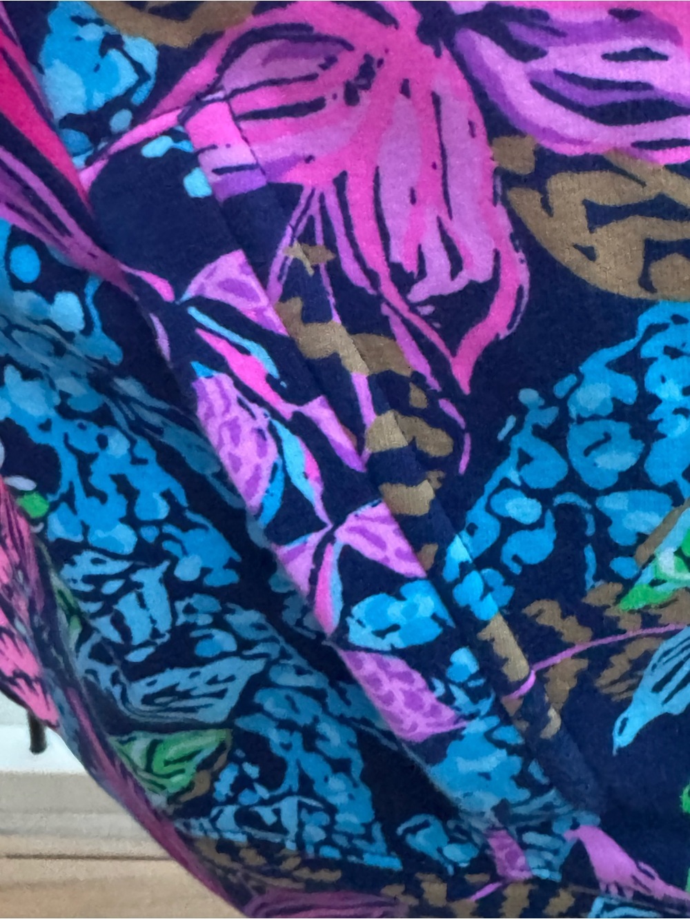 Lilly Pulitzer Wrenley Zip-Up Floral Jacket Aegean Navy Calypso Coast Size XL - Picture 9 of 14